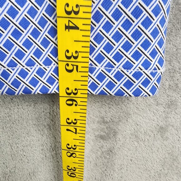 Women's Blue & White Rafaella Comfort Geometric Patterned Pants Stretch Size 10 - Picture 12 of 13